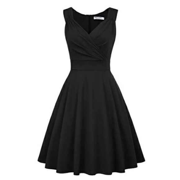 50s/60s vintage style black dress - Picture 7 of 7